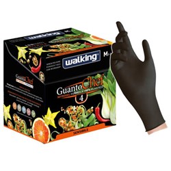 GUANTI NITRILE "CHEF QUBO 4" NERI Tg.L Pz.100