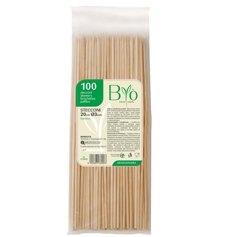 Byò Natural Organic STECCONE in BAMBOO Cm.20 Ø3mm Pz.5000 Byò Natural Organic - 45472 - F000322